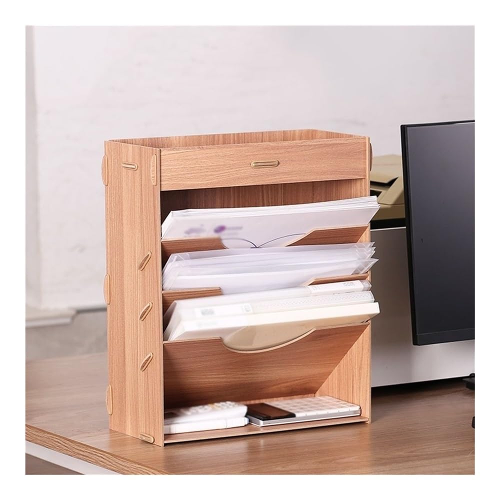 Stojak na foldery Uchwyt na dokumenty, organizer na pocztę, stojak na czasopisma, przechowywanie dokumentów, tacki na listy(Natural)