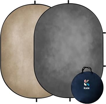 Kate 5x6.5ft1.5x2m Collapsible Backdrop Brown Grey Texture Pop up Backgrounds Folding Photography Backdrops Photoshoot Prop