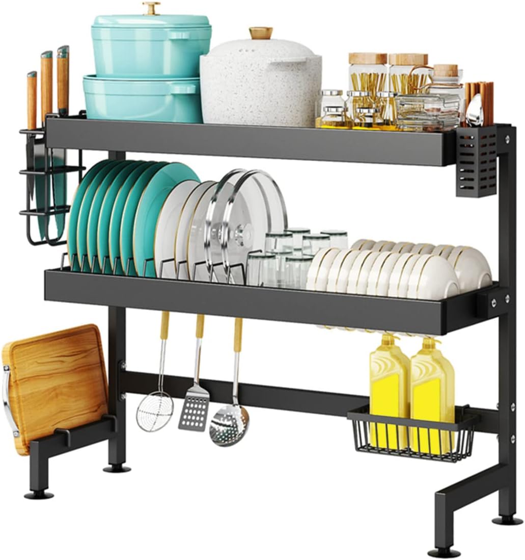 Redwestmelon Kitchen Countertop Dish Drying Rack, Metal Dish Rack with