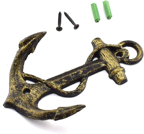 Aifeier ET Ancla náutica Ganchos de hierro fundido antiguo rústico vintage decorativo Metal pared ganchos bufanda toalla llaves abrigo bolsas