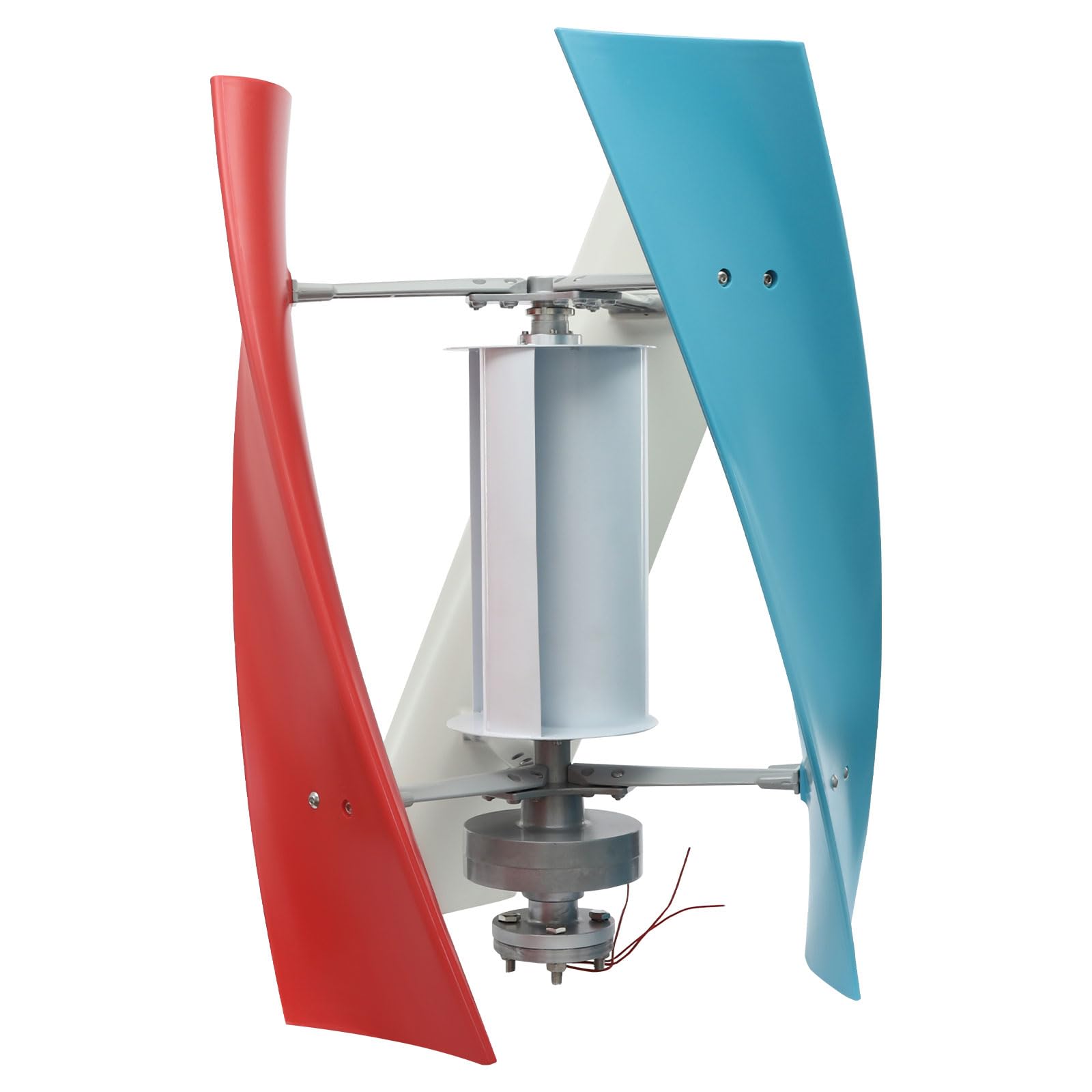 Kit de generador de turbina eólica de Eje Vertical de 12 V: Sistema de energía eólica eficiente con Rueda Auxiliar y 3 Palas espirales para casa, Autocaravana y Barco. Solución de energía re