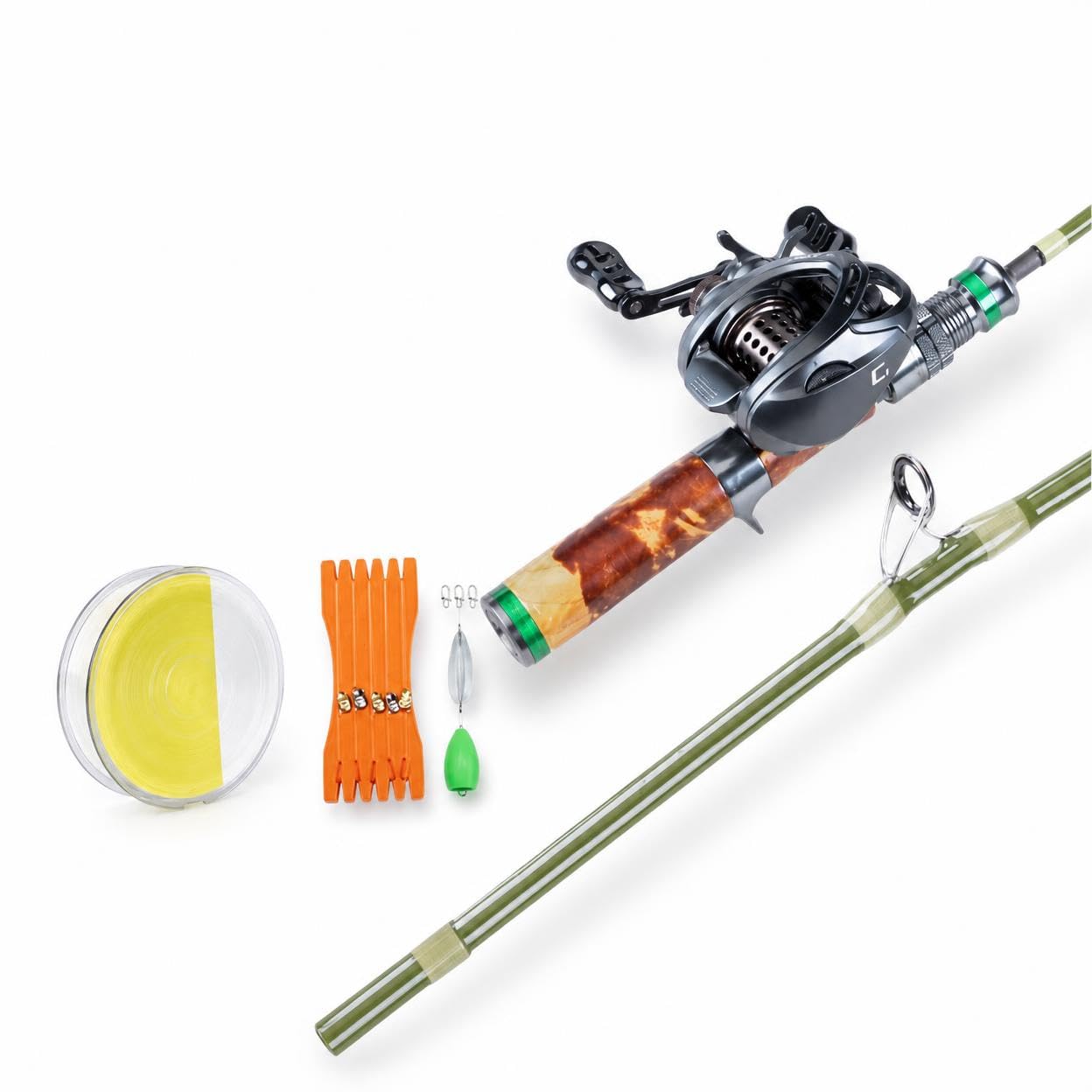 Set Pesca e Mulinello Combo, Canna da Pesca in Fibra di Carbonio 1.5-1.68m UL, Impugnatura a Pistola, per Trota Lago Pesci