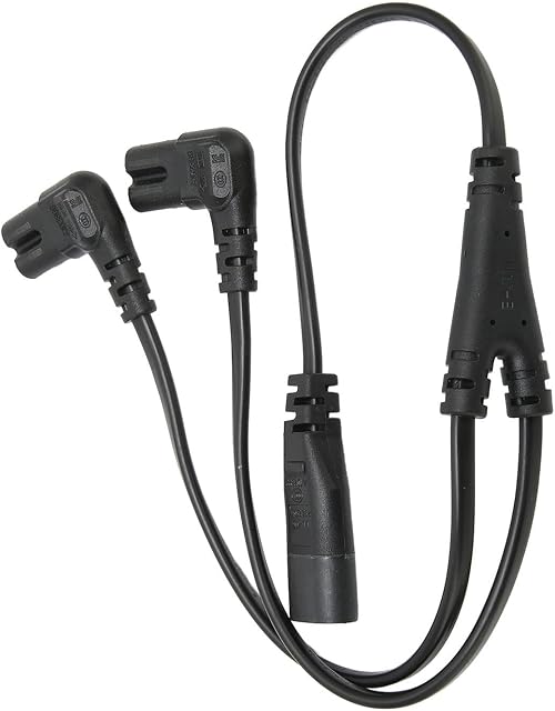 Elprico Y Splitter AC Power Cord, IEC320 C8 Male to Dual C7 Female Power Cord 1 in 2 Out AC Power Splitter Cable for LCD Monitor, Desk Lamp, Speakers, Printers