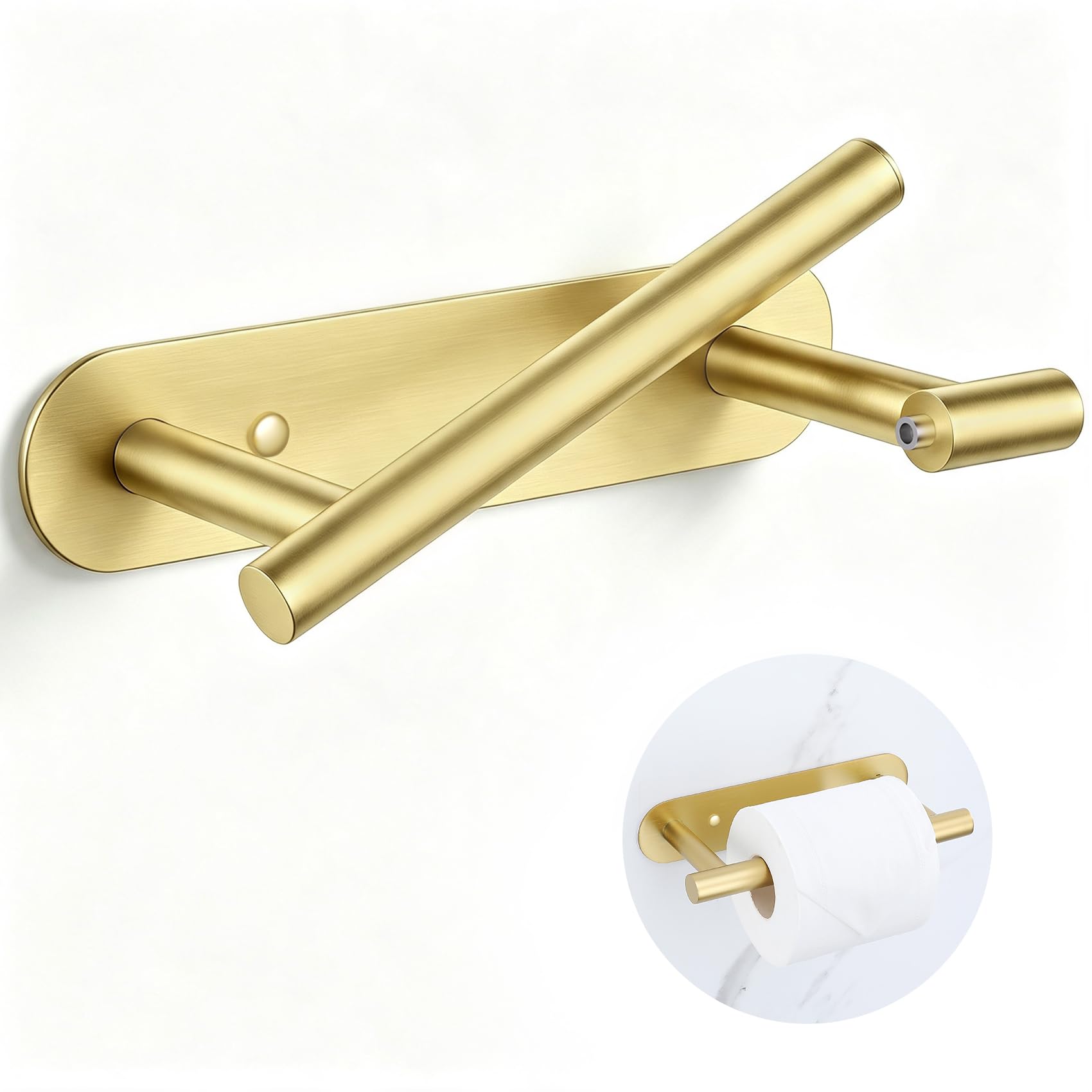 Lairuier Brushed Nickel Toilet Paper Holder, Adhesive & Screw Wall Mount — Amazon image 9