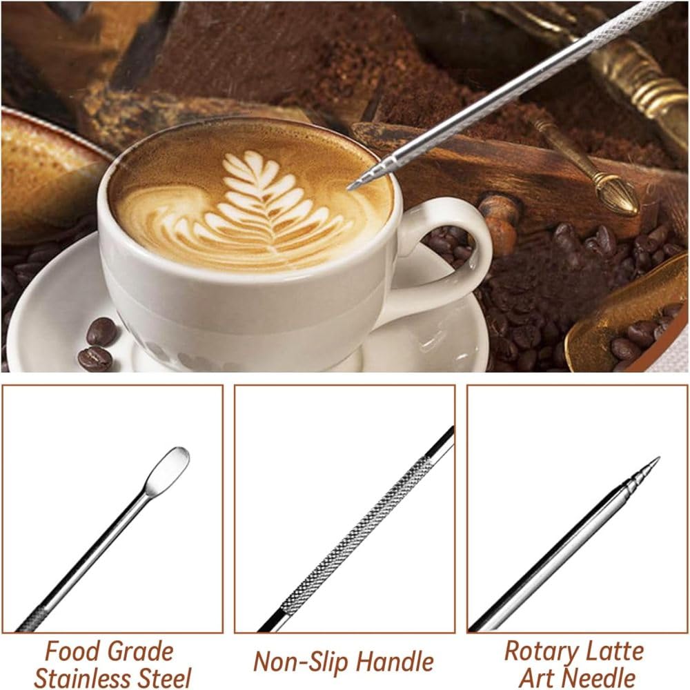 Wefenad - Tamper à main expresso 58 mm, kit barista 22 pièces avec outil WDT, pichet à mousse de lait, stylo à latte, mélangeur à café, tapis de tamper
