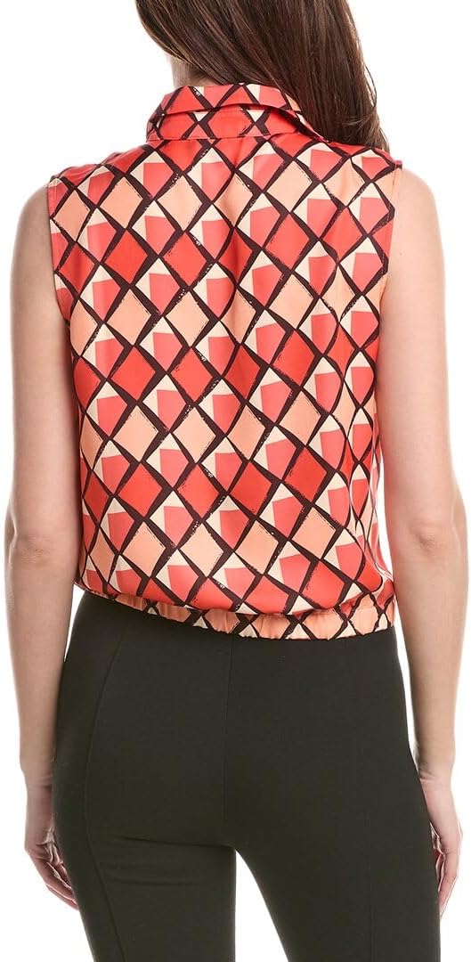 Renuar Womens Woven Button Front Blouse, Xs, Pink