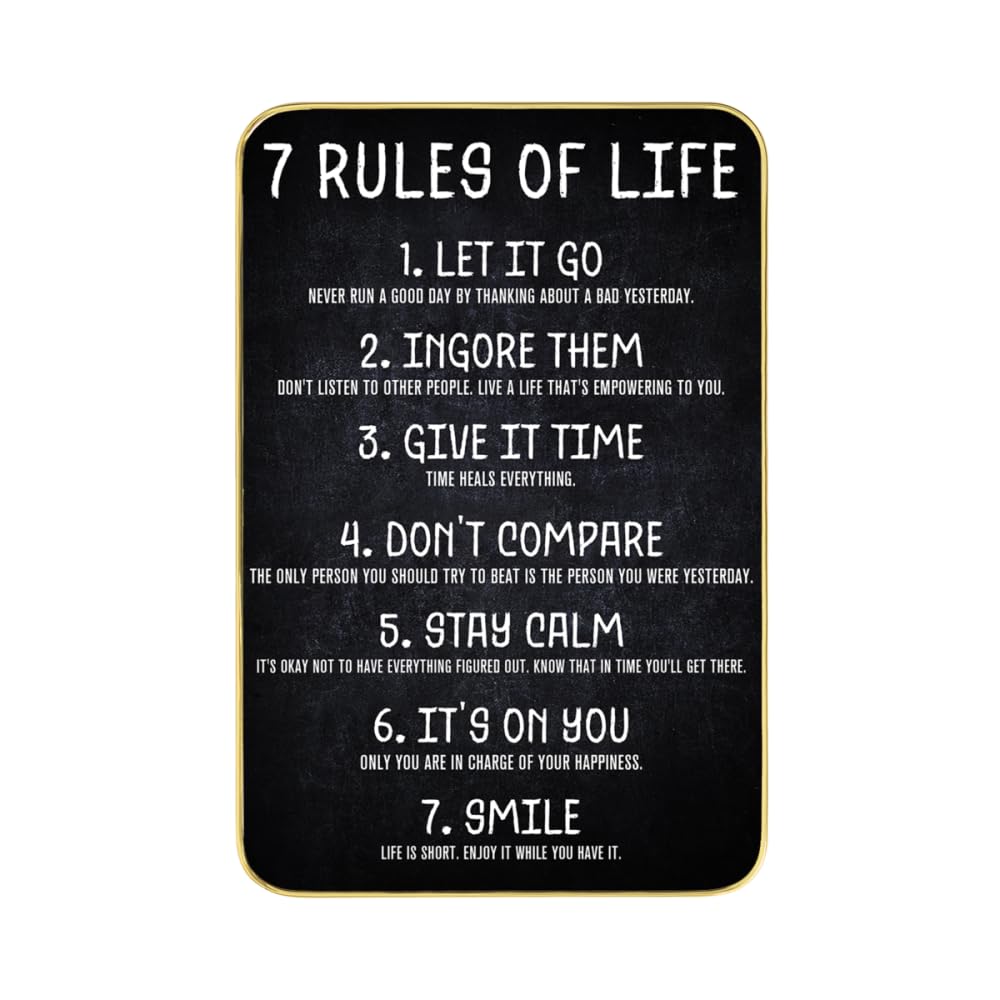 Buy 7 Rules Of Life Sign Inspirational Wall Decor Framed Motivational