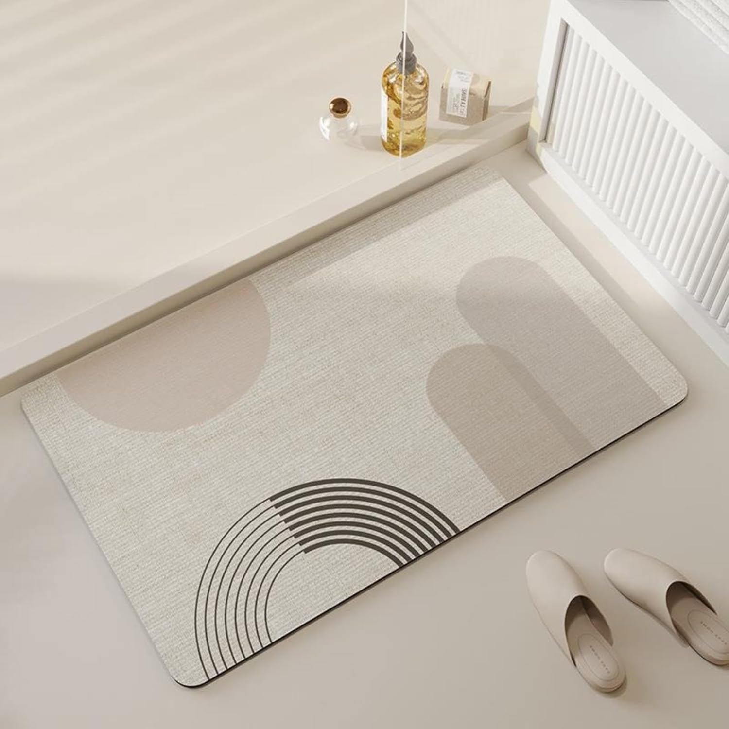 Bath Mat Diatomaceous Earth Shower Mat Non-Slip Super Absorbent Diatomite Stone Mats for Bathroom Floor Quick-Drying Easy to Clean