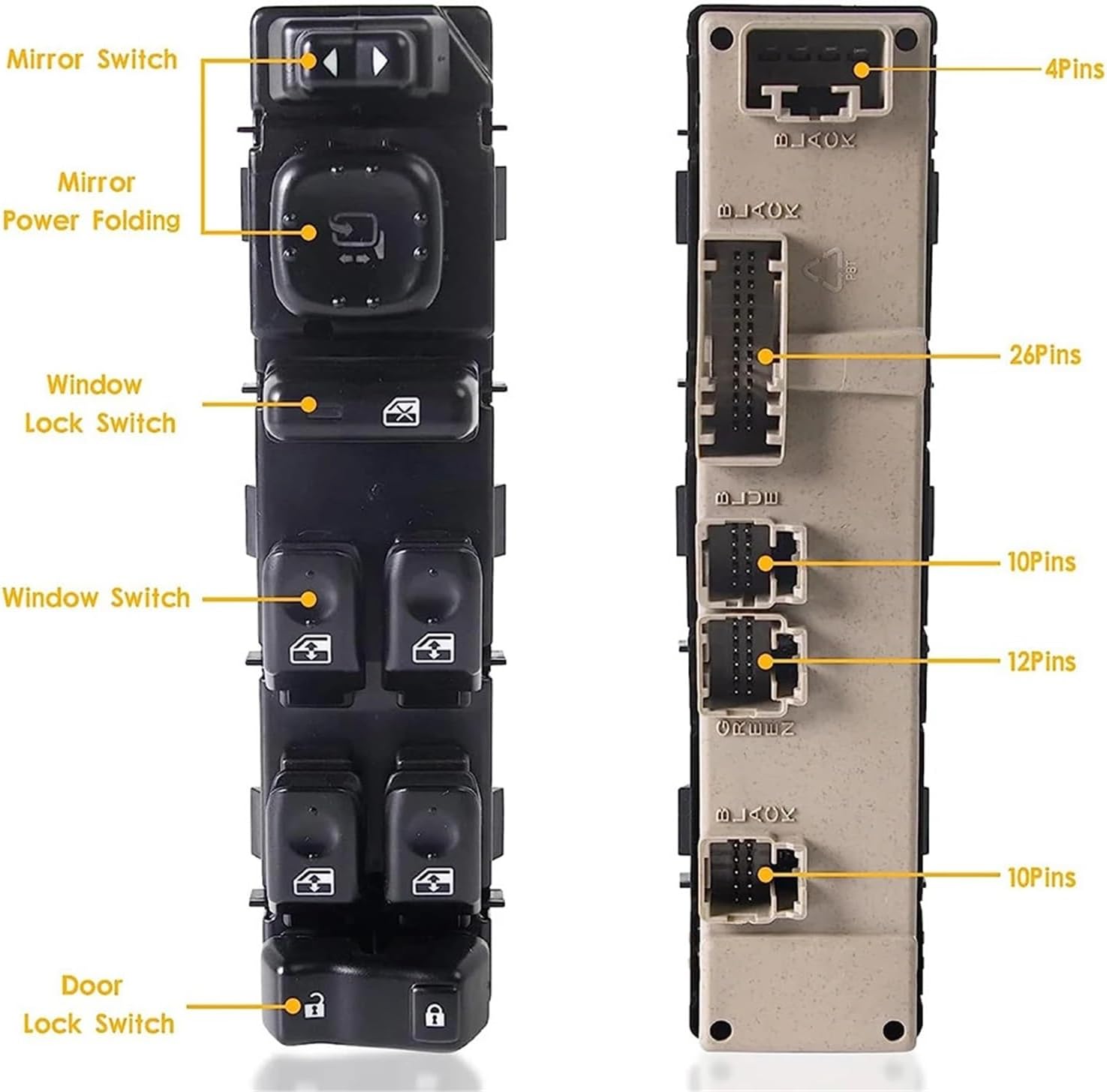 Car Switch Door Lock Window Switch with Mirror Button 15883319 DWS394 15186208 Car Replacement