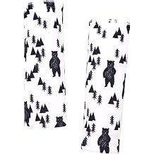Baby Car Seat Belt Covers, Bear Car Seat Strap Covers for Boys, Fleece Stroller Strap Cover for Kids, Soft Car Seat Neck Cover, Newborn Car Seat Straps Shoulder Protectors, 2 Pack