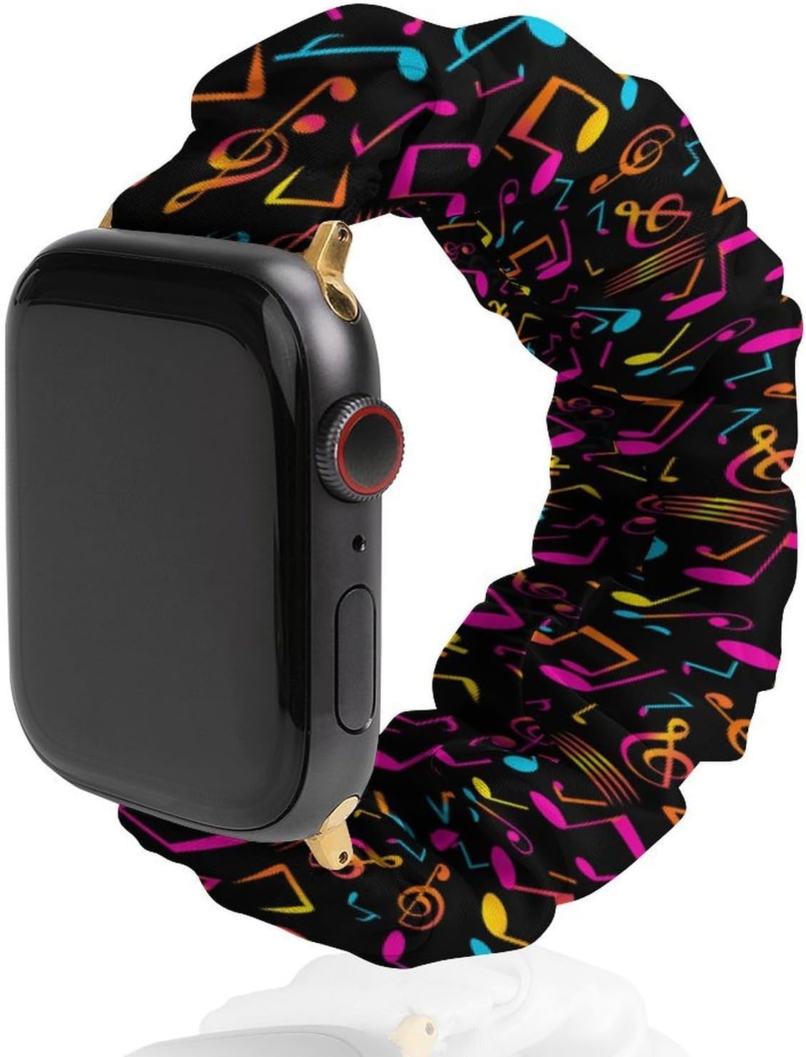 Neon Colorful Music Notes Scrunchie Watch Band Elastic Watch Strap