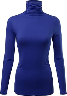 Womens Premium Long Sleeve Turtleneck Lightweight Pullover Top Sweater (S-3X, Made in USA)