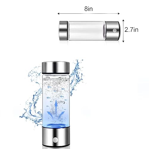 Miniatura 7 de Botella de agua de hidrógeno, generador de agua de hidrógeno portátil, taza de vidrio de agua rica en hidrógeno recargable, máquina ionizadora de