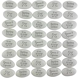 Dragées chocolat personnalisées avec votre texte 400g - Plus de 20 coloris au choix - pas cher - environ 150 dragées 71% de cacao - Fabrication artisanale en France (Blanc)
