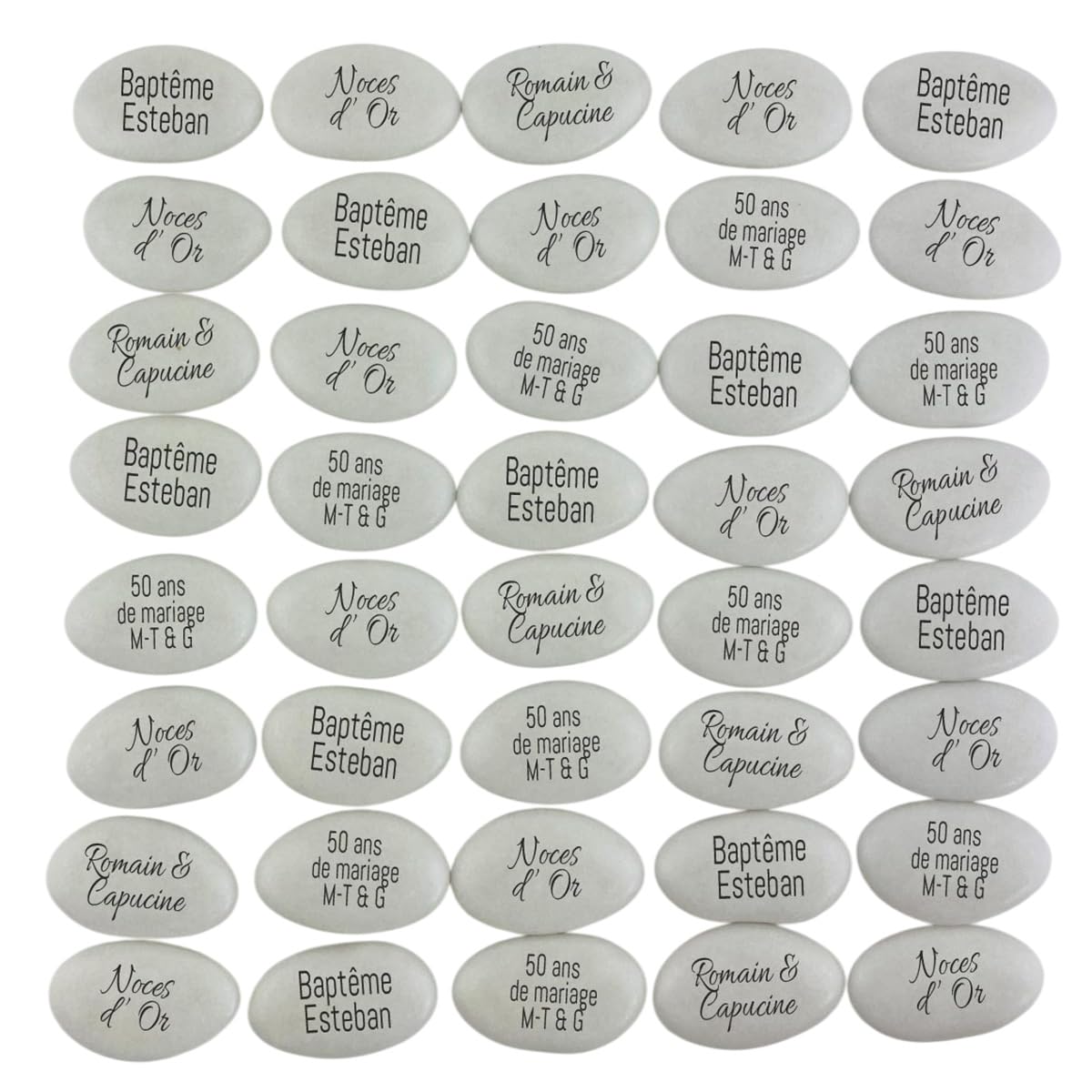 Dragées chocolat personnalisées avec votre texte 400g - Plus de 20 coloris au choix - pas cher - environ 150 dragées 71% de cacao - Fabrication artisanale en France (Blanc)