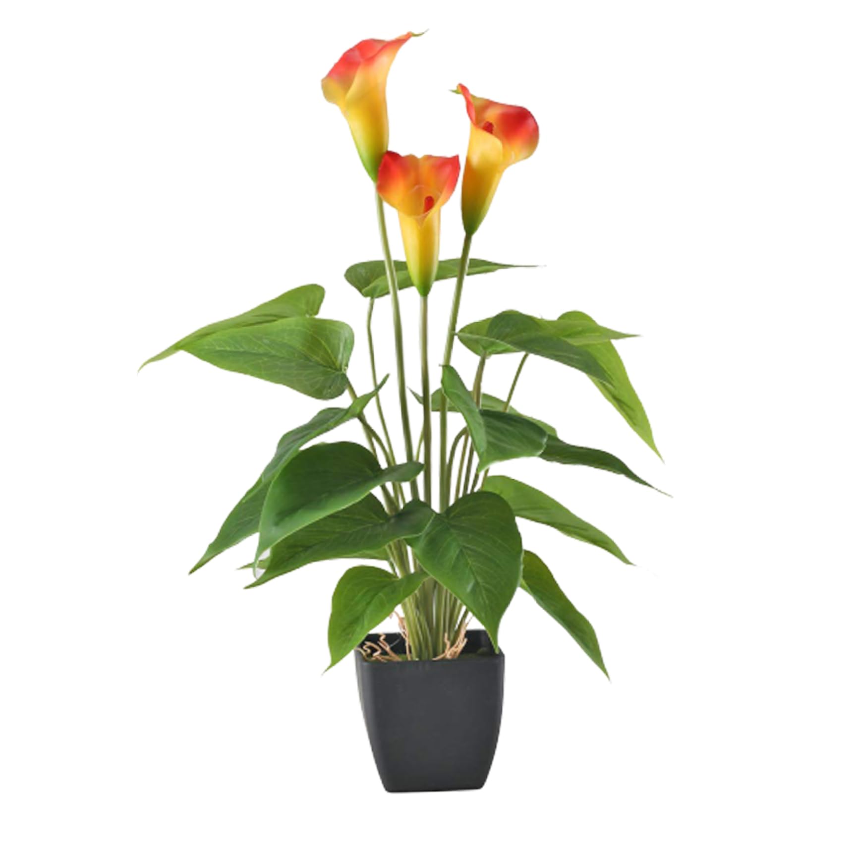 Faroby Artificial Potted Plant Calla Lily for Outdoor Indoor Garden Patio Home Orange