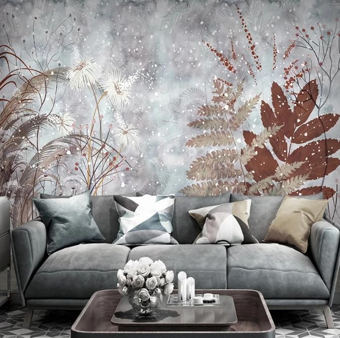 Papier peint 3D plantes et fleurs effet relief - Décoration murale premium 200x140cm