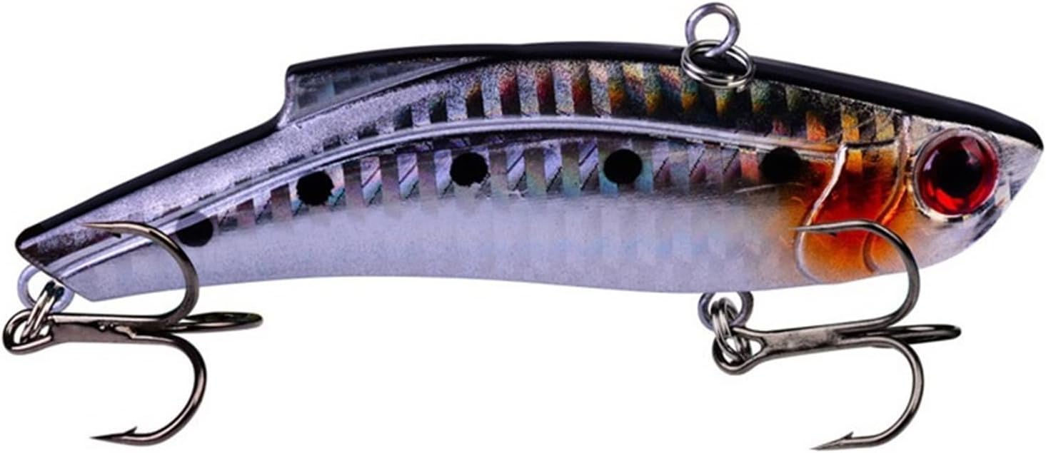 10Pcs 9cm 26.5g Sinking Bass Fishing Lures Vibration Hard Baits with Treble Hook lastic VIB Winter Ice Salt Fishing Bait Sea Bass Artificial Fishing Tackle