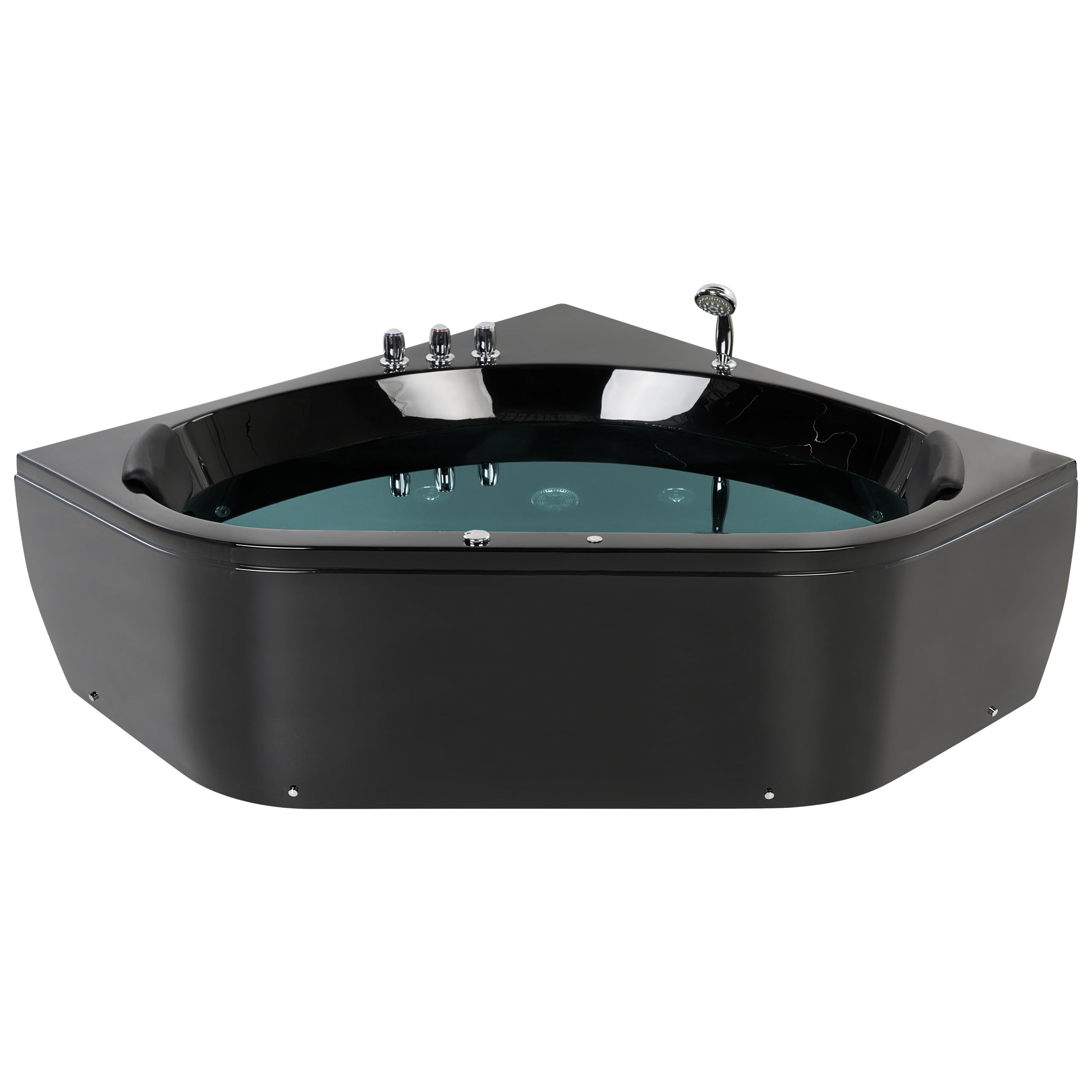 Baignoire d'Angle Hydromassante Acrylique 140 cm LED