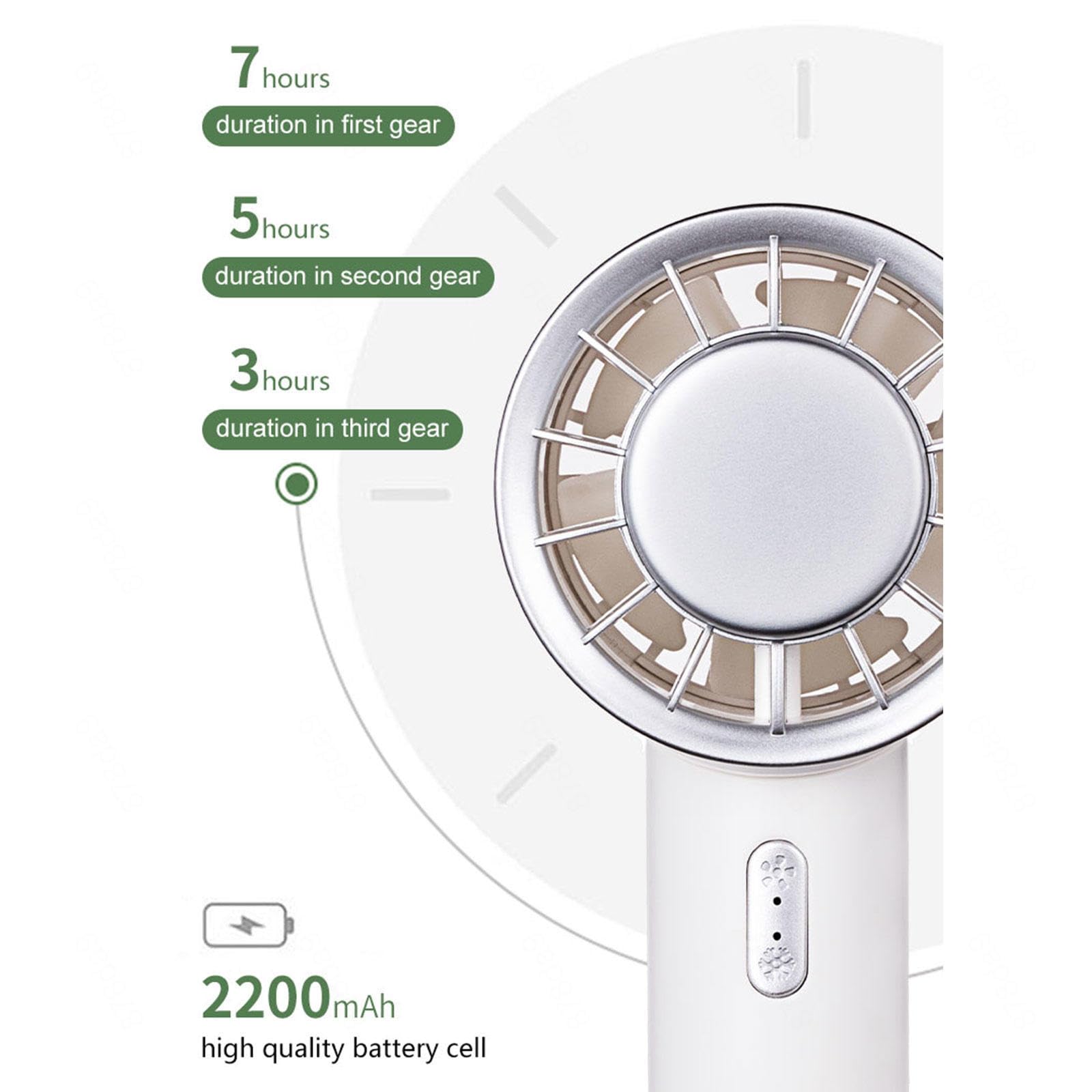 Ręczny wentylator turbo przenośny mini zimny kompres ręczny wentylator USB akumulator osobisty wentylator chłodzący zasilany bateriami mały wentylator kieszonkowy do podróży / na zewnątrz / do domu / biura, biały