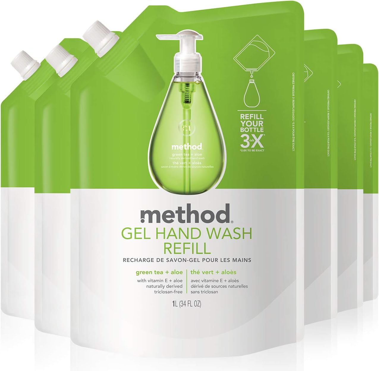 Method Liquid Hand Soap Refill, Biodegradable Formula that Reloads Gel