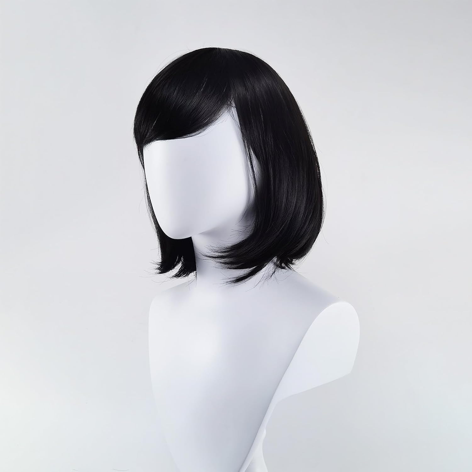 Other Mother Black Short Bob Cut Wig with Eyeglasses - Heat Resistant Synthetic Halloween Cosplay for Women