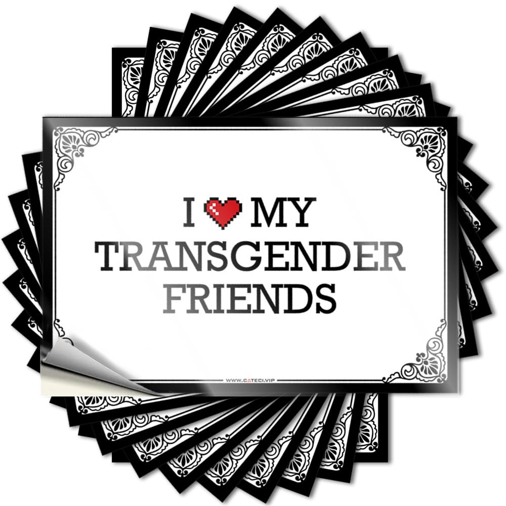 I Love My Transgender Friends Laptop Cozy - Halloween Sticker Self Adhesive Sticker(6X9CM)