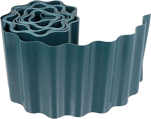 Miniatura 7 de GANAZONO 1 rollo de valla de borde de césped flexible de plástico para jardines de flores, resistente a la intemperie, bajo mantenimiento,