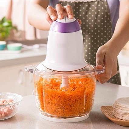 Wosta STAINLESS STEEL & ABS | MEAT GRINDER MACHINE | BOWL | 2 Ltr. CAPASITY | 350 Watt | KITCHEN FOOD CHOPPER | MEAT | VEGETABLES | ONION | FRUIT & NUTS BLENDER | COLOR : MULTI