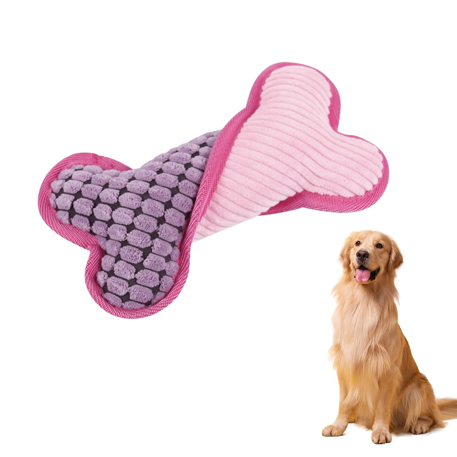 Jouet à mâcher pour chien destructeur, solution os rose pour calmer les petits et moyens chiens