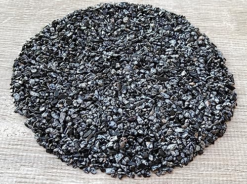 Image of GAF TREASURES 2 oz Lot Natural Semi Tumbled Gemstone Chips, Crushed Mini Crystals, Undrilled Crystal Chips (Snowflake Obsidian)