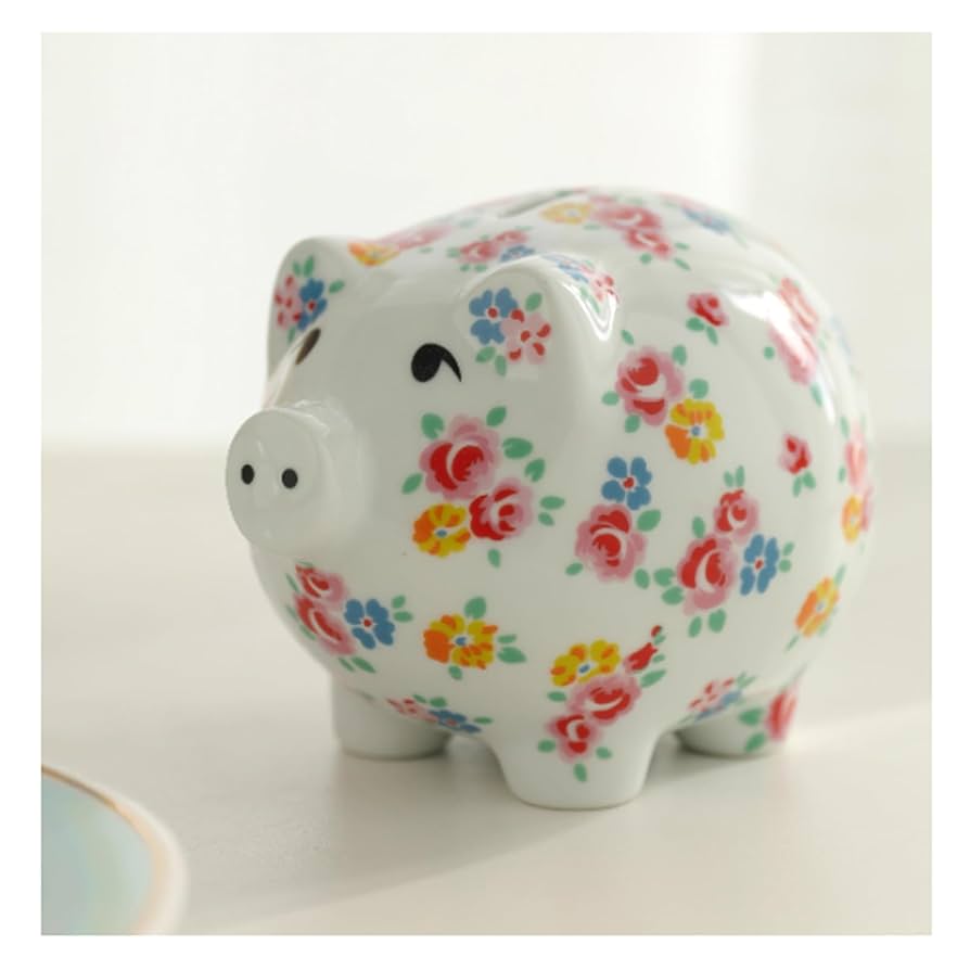 Amazon.co.jp: 貯金箱セラミック貯金箱小さな花柄ミニ貯金箱