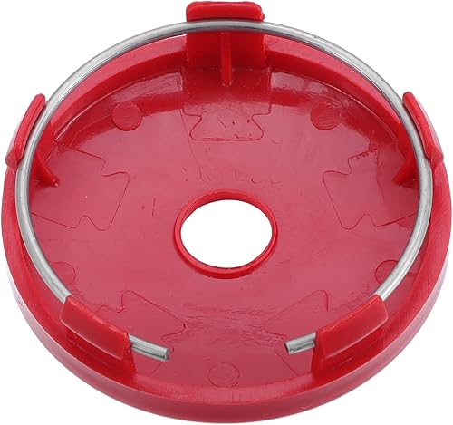 Miniatura 5 de ACROPIX Tapones centrales para llanta de automóvil de 2.362 in con 5 clips con adhesivo negro de fibra de carbono rojo – Paquete de 4, diámetro