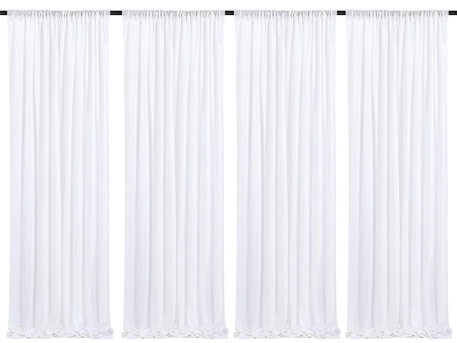 2 Pieces Gold Sequin Backdrop Curtain Panels Stage 2FTx8FT Party Wedding Background Drapes — view 16