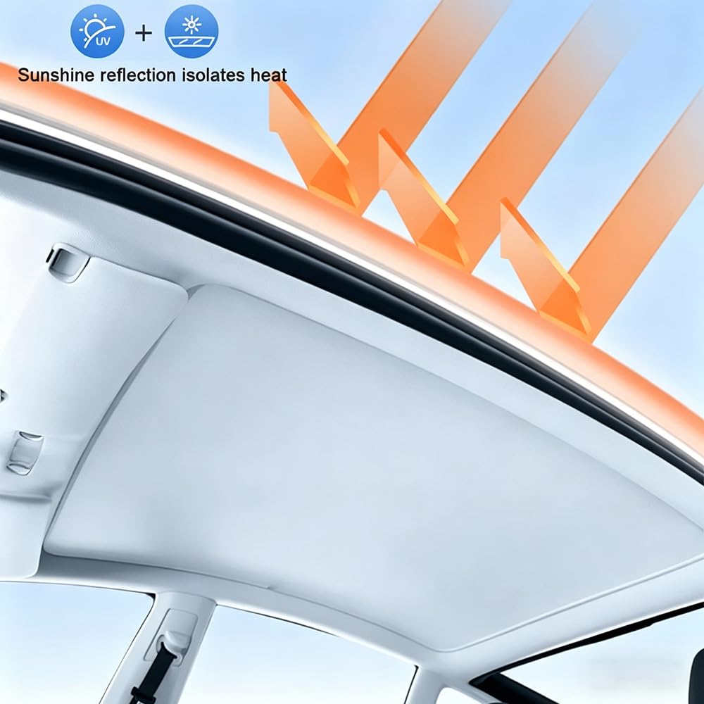 Sonnenschutz Panoramadach Glasdach für Porsche Taycan Typ 9J1 2019-2024 Eiskristall-Gewebe Hitzeisolierung UV-Schutz Auto Dachfenster Abdeckung,Black