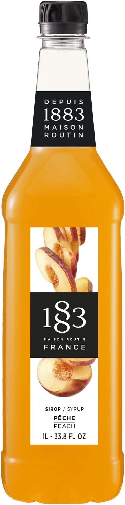 Premium Peach Syrup – Fruity Infusion Perfect For Iced Tea, Cocktails, Mocktails & Sorbet, Natural Fruit Flavour, Allergen-Free, Vegan-Friendly, 1L PET Bottle