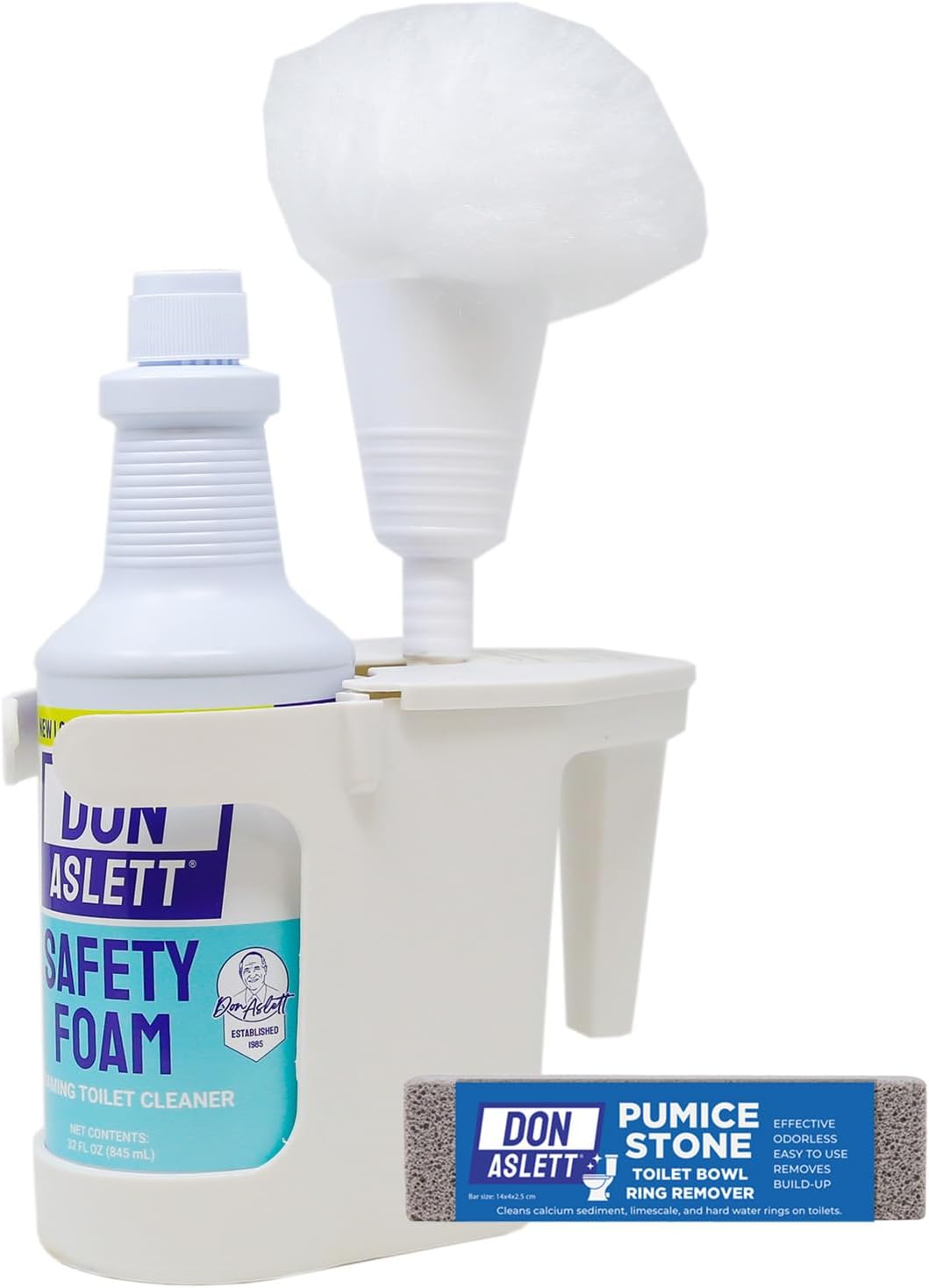 Complete Toilet Cleaning Set | Includes 32 oz Toilet Cleaner, Convenient Cleaning Caddy, Johnny Mop Toilet Brush, and Pumice Stone for Tough Stains