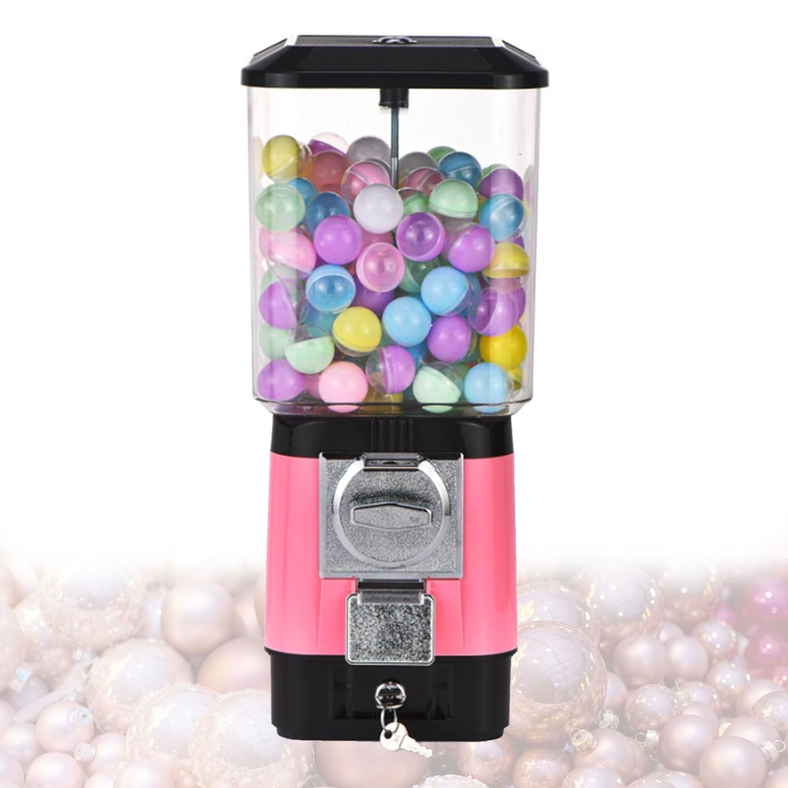 Distributeur Automatique De Capsules, 100 Boules Vides, Distributeur Automatique De Bonbons Et De Chewing-Gums avec Tiroirs, pour Gadgets, pour Magasins, Salles De Jeux, Usage Domestique Pink