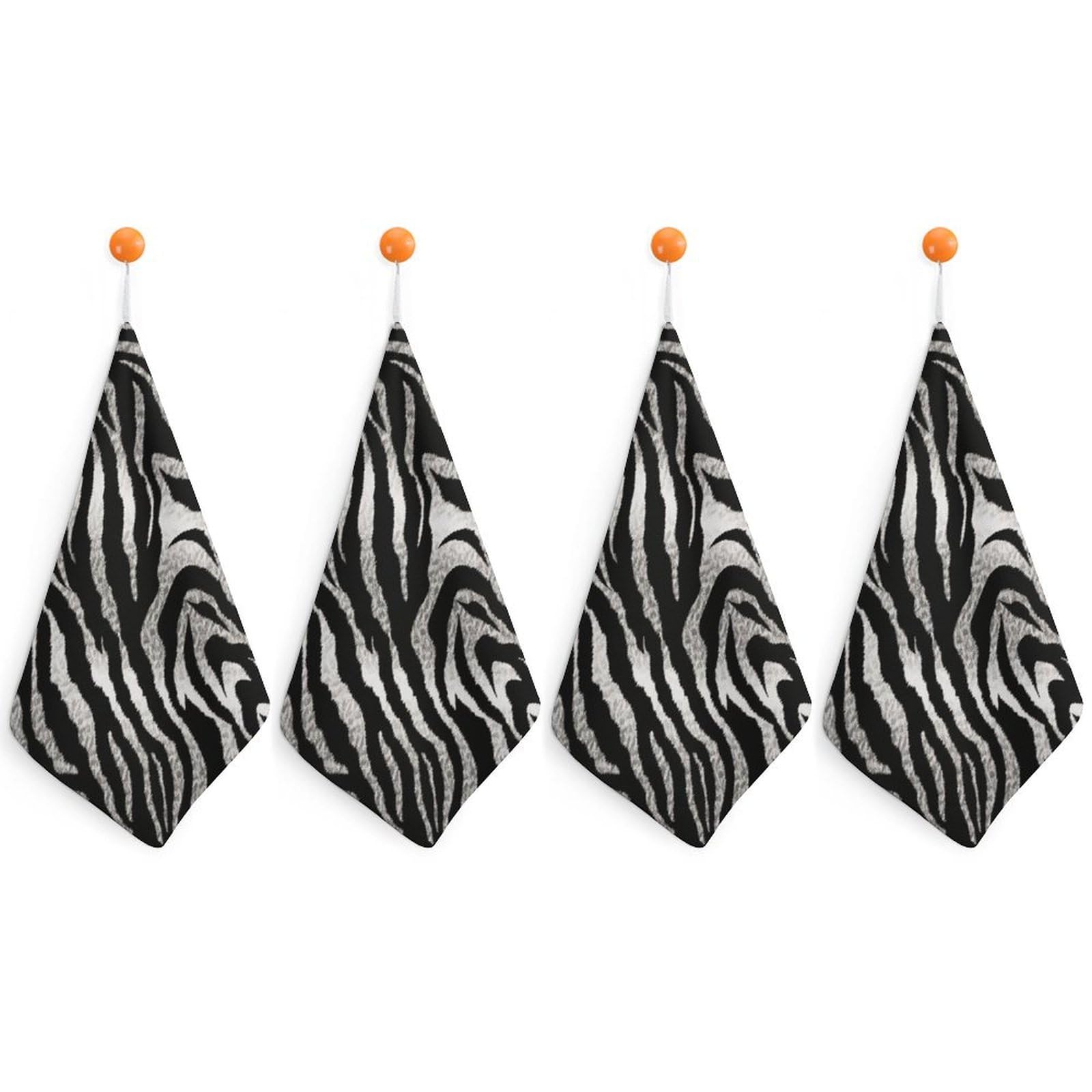 VstaDank Black and White Zebra Print Hand Towel Skin Friendly Face Towel Machine Washable Washcloth Reusable Makeup Remover Cloth Soft Feel Fingertip Towels Multi-Purpose Wash Cloth for Bathroom