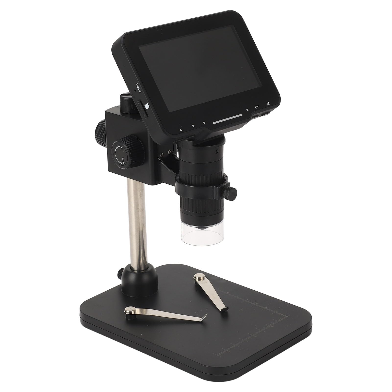 FTVOGUE Digitalmikroskop, ABS-USB-Digitalmikroskop mit 4,3-Zoll-IPS-Bildschirm, 1000-facher Vergrößerung, 8 Einstellbaren LEDs, Foto-Videoaufzeichnung für die Industrielle Inspektion von Münzen