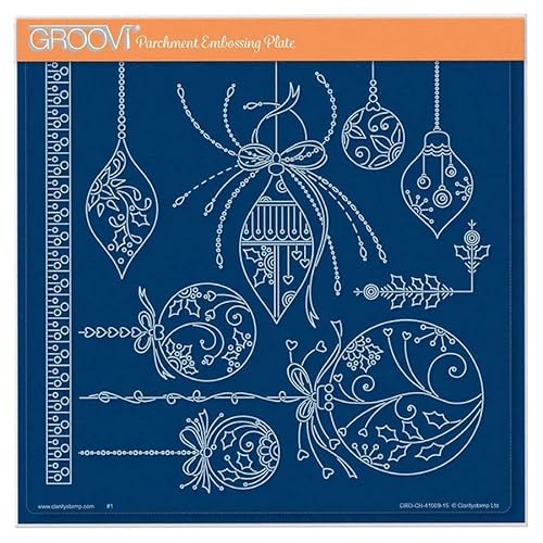 Clarity Stamps Tina's Small Christmas Baubles A5 Square Groovi Plate