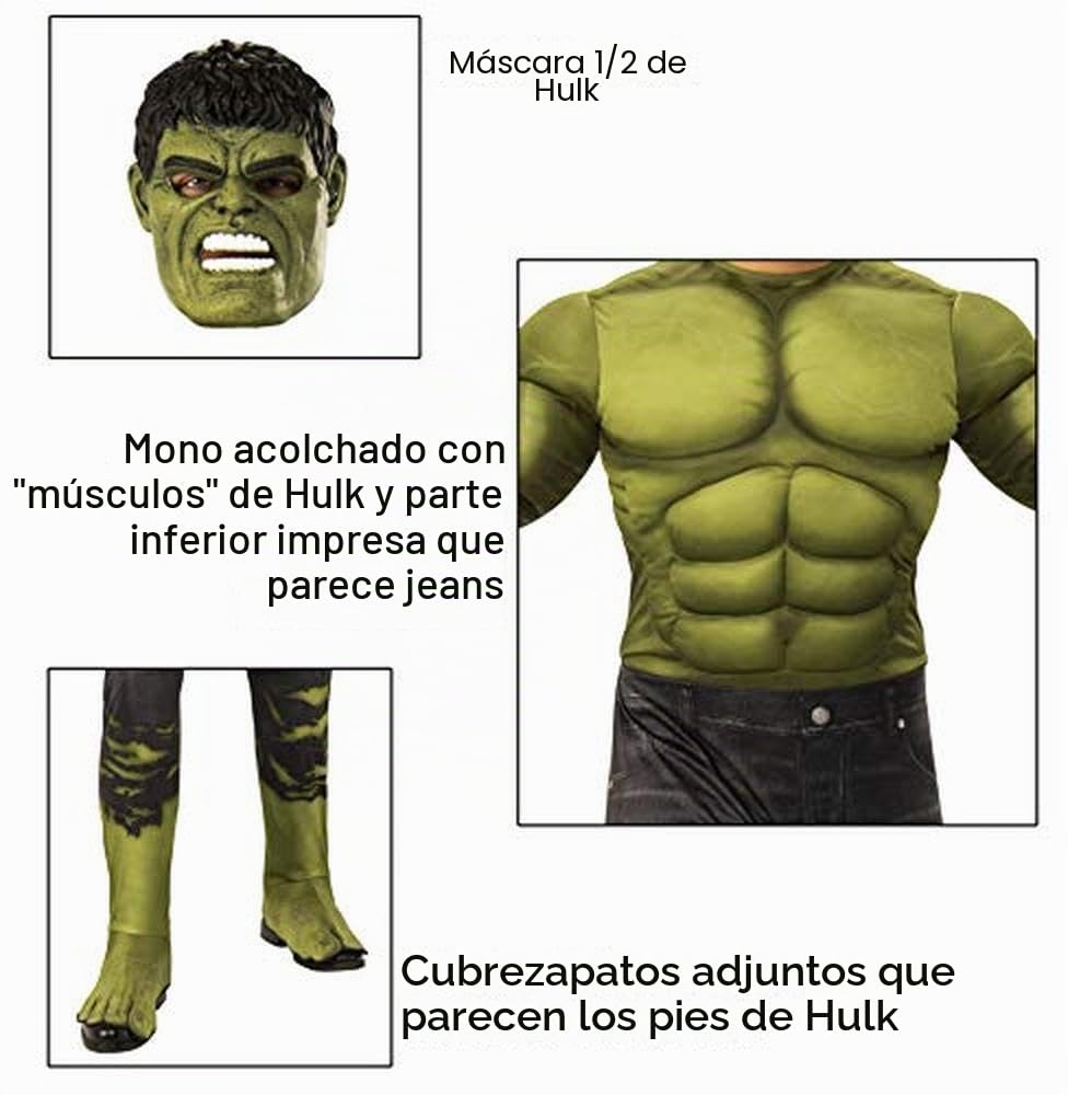 Rubie's Disfraz oficial de Marvel Avengers Endgame Hulk, disfraz de superhéroe para adultos