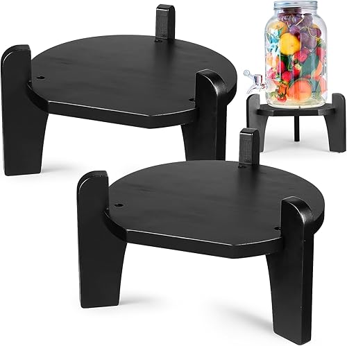 Roshtia Soporte dispensador de bebidas de madera de bambú que se adapta a 6-8 pulgadas de diámetro de base de soporte para tarros de vidrio para