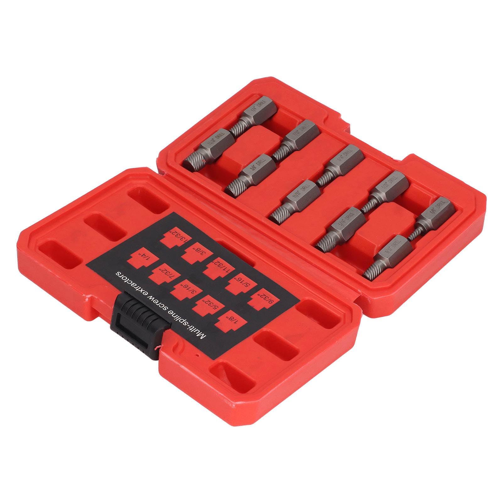 10PCS Screw Extractor Hex Head Multi Spline Broken Screws Bolts Removal Tool Left Spiral for Easy Access