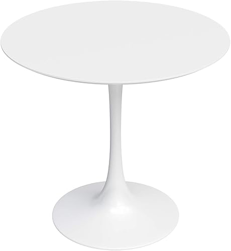 Jamesdar, Kurv, mesa de café de 31.5 pulgadas de ancho, diseño de mediados de siglo, capacidad de peso de 150 libras, base de acero, mármol