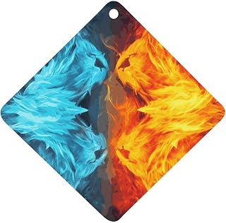 Car Air Fresheners Fire Vs Ice Art Car Hanging Air Freshener Fragrance Scented Cards Aromatherapy Tablets for Car Bedroom Wardrobe Shoe Cabinet