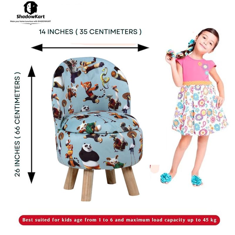 Image of Ottoman Kids pouffe Stool for Small Baby Chair Study Stool for Kids Playing Products Little Baby Dining Chair for Feeding Kids Cartoon Bedroom Chair,14x14x26 Inch, Single Chair