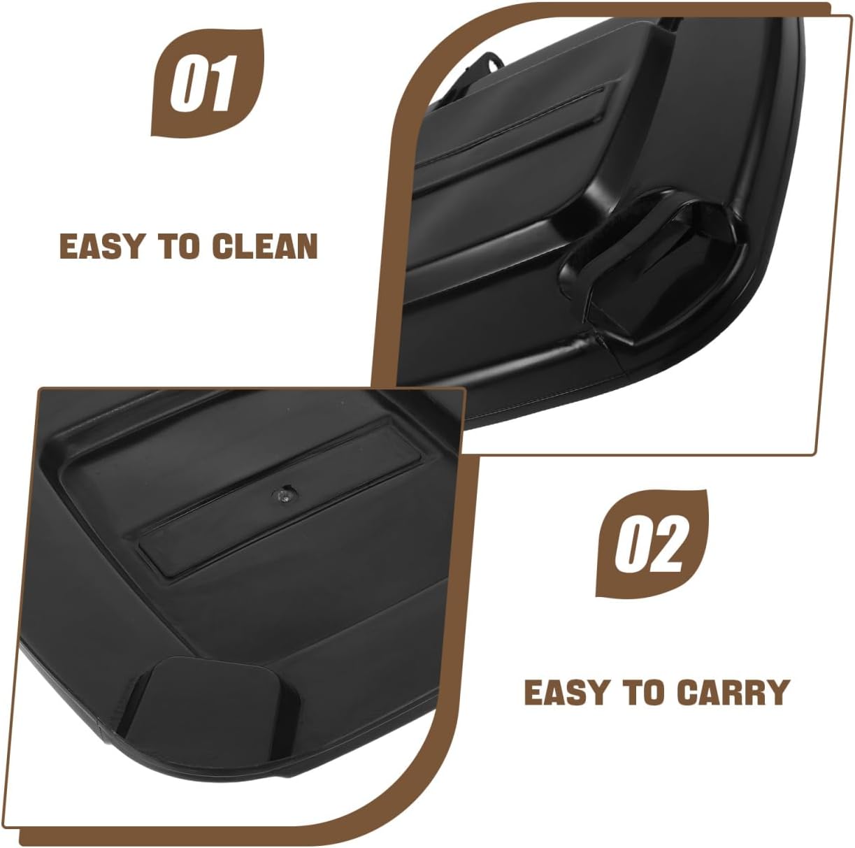COHEALI Trash Can Lid Replacement 50l Square Plastic Garbage Bin Cover Black for Outdoor and Kitchen Use