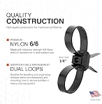TR Industrial Contractor Series Dual Loop Impact Résistant à la chaleur Stabilisated Cable Ties, 13", UV Noir, fabriqué en USA, 10-Piece