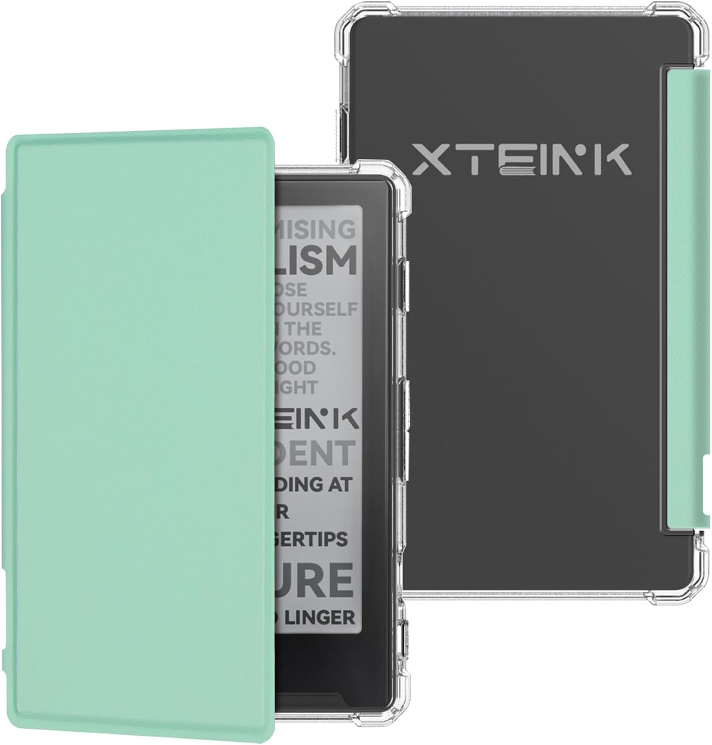 Case for 4.3" Xteink X4 eReader,Clear Soft TPU Back Cover, Pink | Premium PU Leather Protective Cover,Thin & Lightweight,Scratch Proof & Shockproof,Magnetic Closure